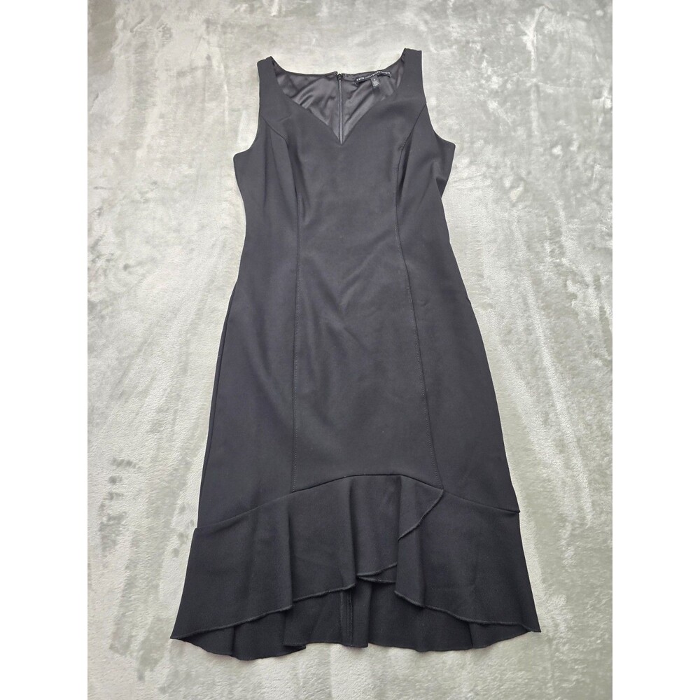 White House Black Market Sweetheart Neckline Ruffle Hem Cocktail Dress Size 2